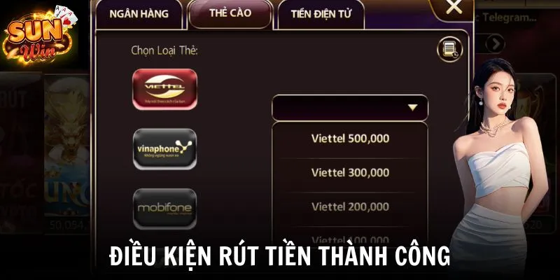 Điều kiện rút tiền thành công